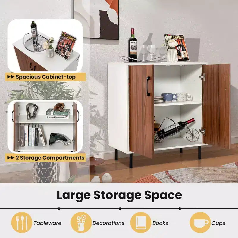Buffet de cuisine Costway à 2 portes avec étagère réglable