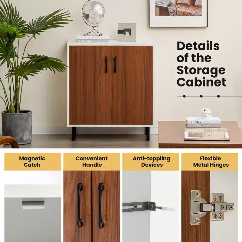Buffet de cuisine Costway à 2 portes avec étagère réglable