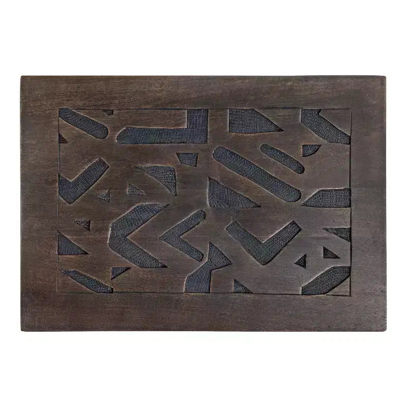 Tavolino in legno rettangolare Elyria, 20x14x26, Grigio inciso