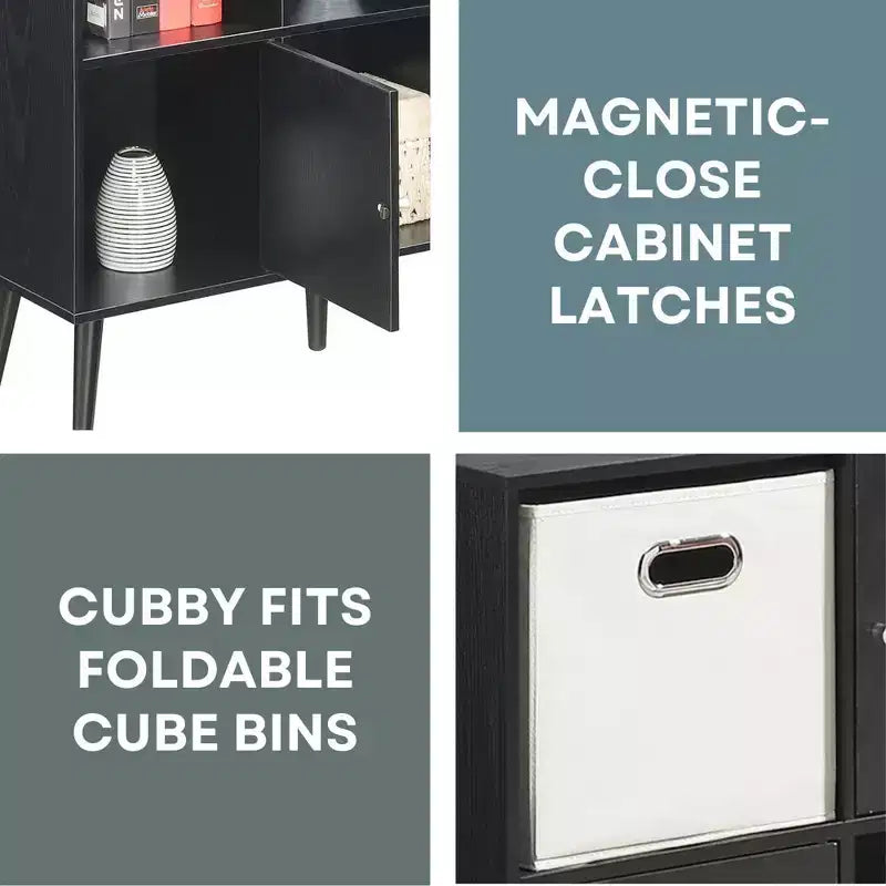 Console de buffet Breighton Home Xtra Storage Cube Organizer avec 3 casiers et 3 armoires