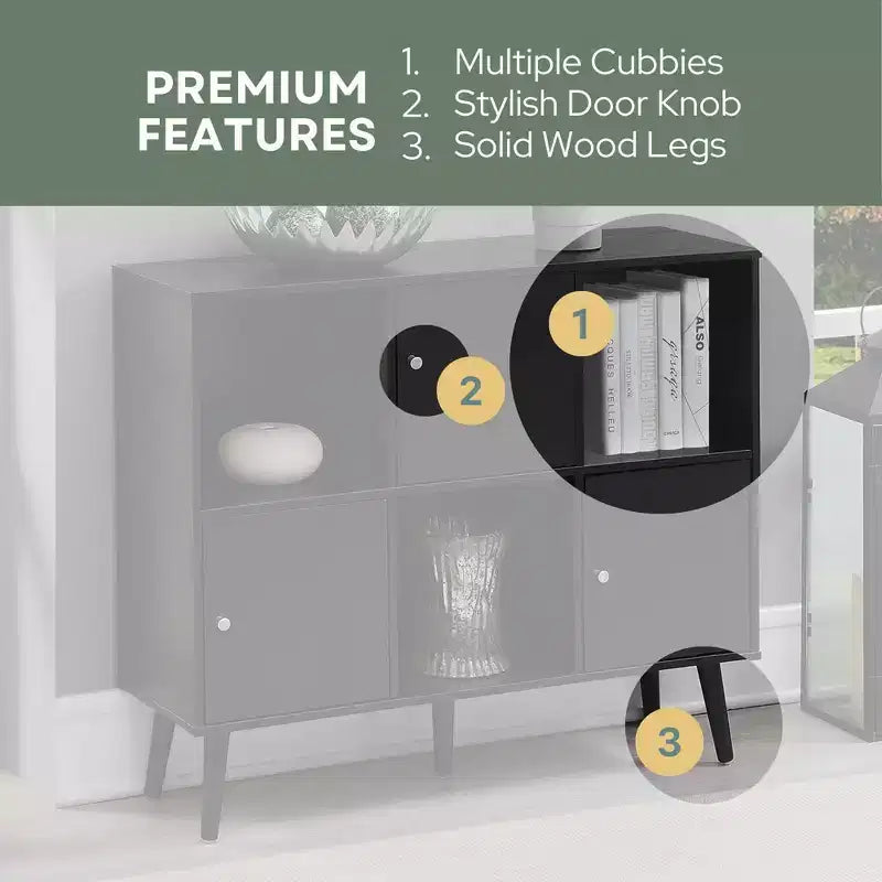 Console de buffet Breighton Home Xtra Storage Cube Organizer avec 3 casiers et 3 armoires