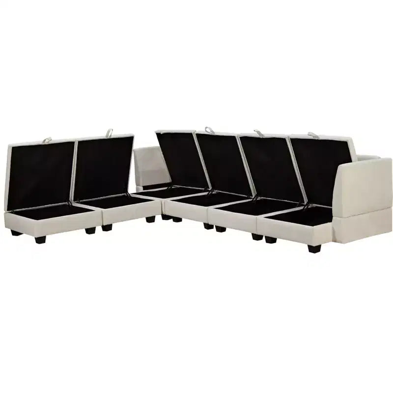 115.1 Divano componibile a U grande e moderno, con contenitore, divano letto convertibile con chaise longue reversibile - ModernLuxe