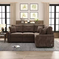 82.6W L-Shape Sofa Bed with Wheels, Pull-out Sleeper Sofa with USB Ports and Power Sockets - ModernLuxe