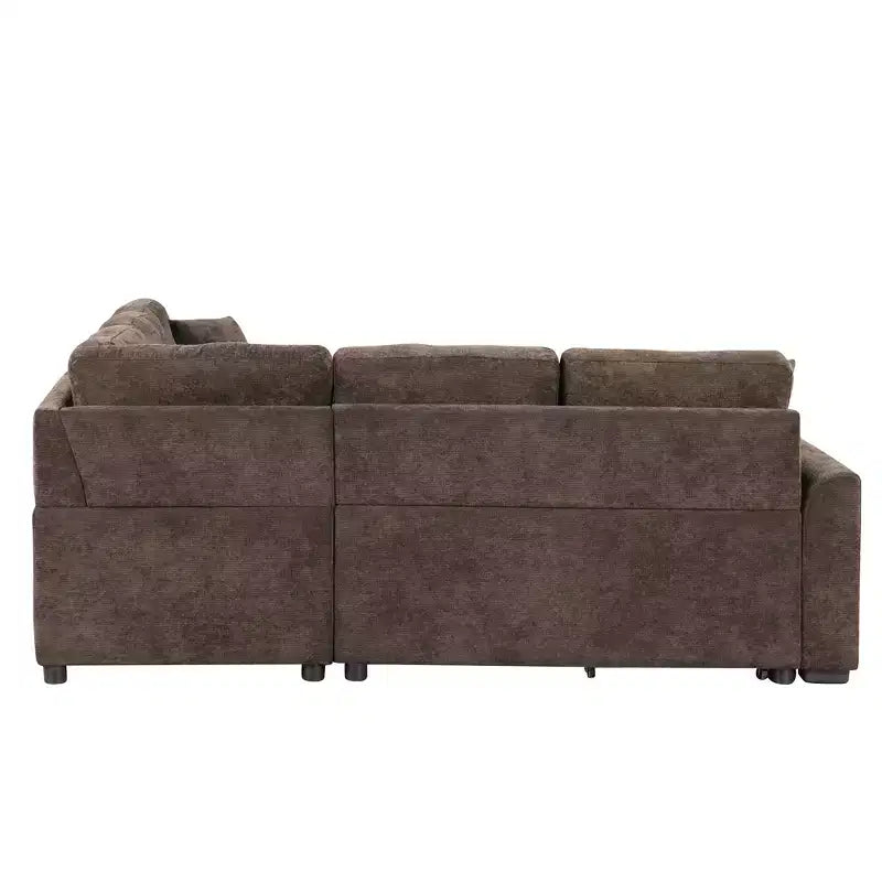 Divano letto a L da 82,6 W con ruote, divano letto estraibile con porte USB e prese di corrente - ModernLuxe