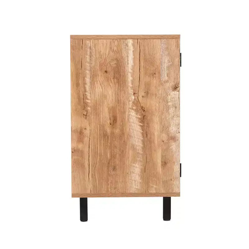 Meuble bar et bahut classique Emma et Oliver avec armoire à porte simple de style Shaker avec rangement pour verres suspendu et étagères ouvertes pour bouteilles