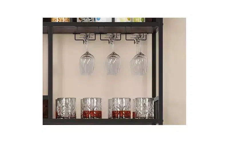 Scaffale industriale per panifici Garvee con armadietto 79,9 cm L x 30 cm P x 180 cm A, portabottiglie, marrone