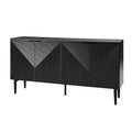 Walter Modern 63 Wide 4 Door Hidden Drawers Wine Storage Sideboard with Multimedia Hole and Adjustable Shelves| ART OF LIVING DESIGNS