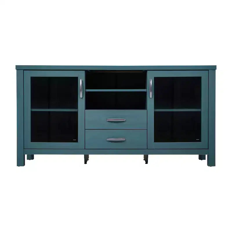 Flash Furniture Dion Mobile Contenitore Moderno per Cucina e Sala da Pranzo, Legno Ingegnerizzato con 2 Ante in Vetro Temperato, 2 Cassetti, Ripiano Aperto