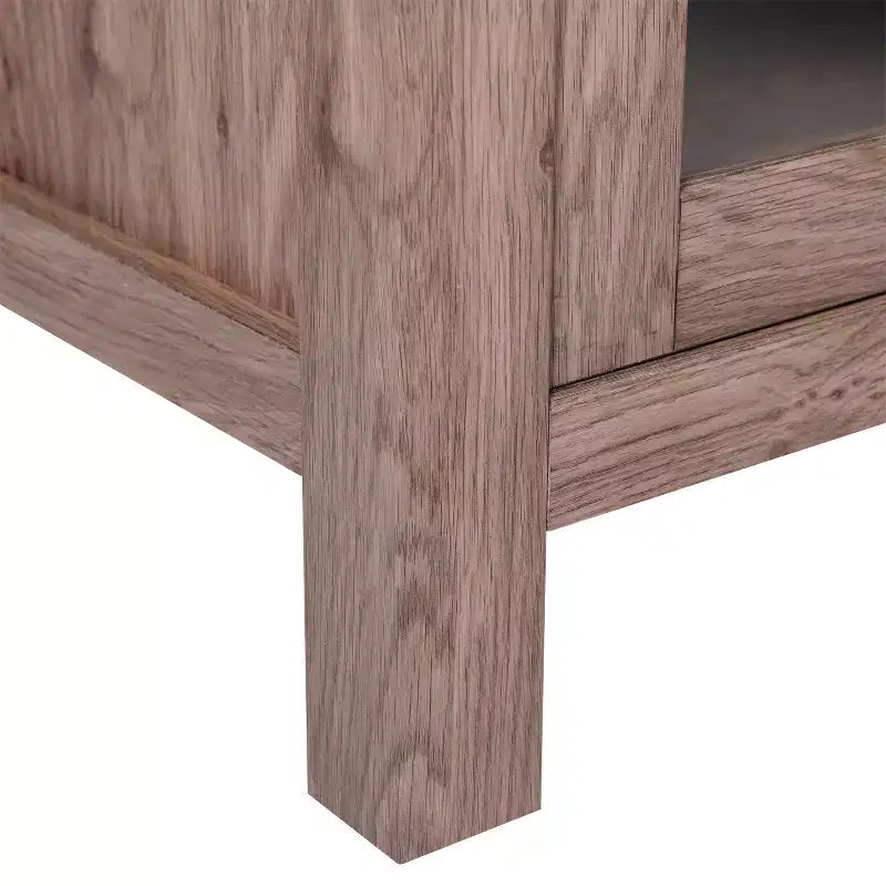 Flash Furniture Dion Mobile Contenitore Moderno per Cucina e Sala da Pranzo, Legno Ingegnerizzato con 2 Ante in Vetro Temperato, 2 Cassetti, Ripiano Aperto