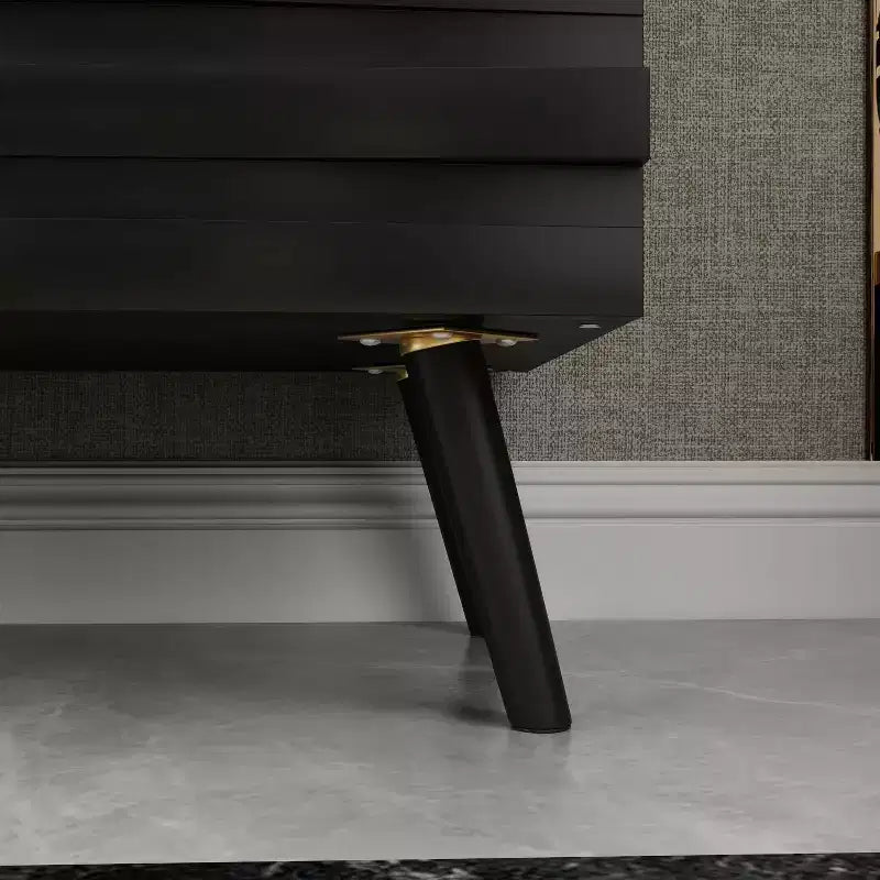 Famapy 47.2 Credenza con Design Moderno Mobile Buffet Nero Tavolo Consolle per l'Arredamento Domestico in Legno