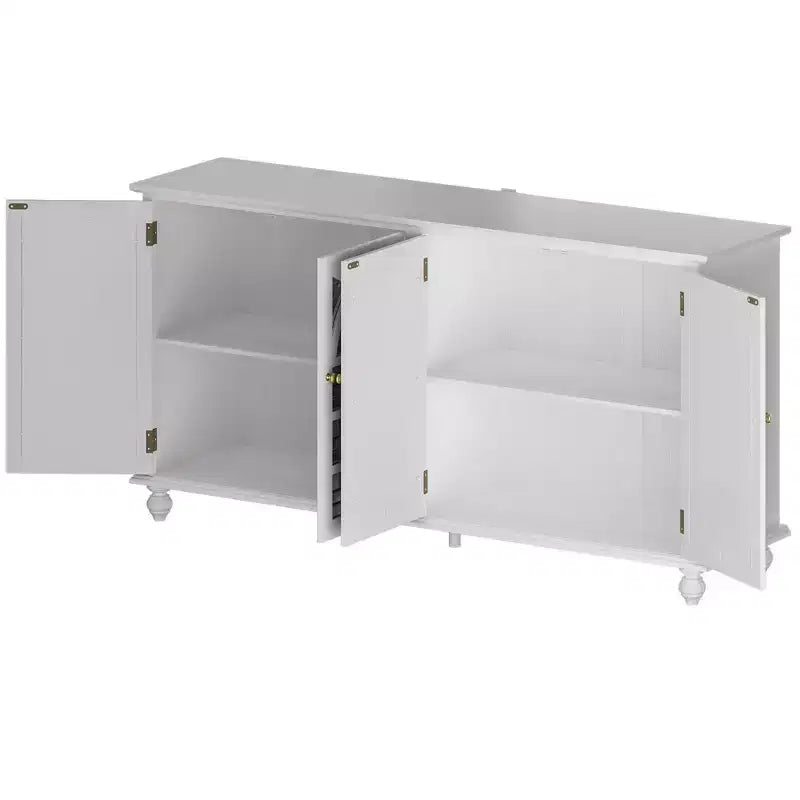 Famapy Apsolon Buffet 160 cm de large, meuble de rangement moderne avec portes en miroir