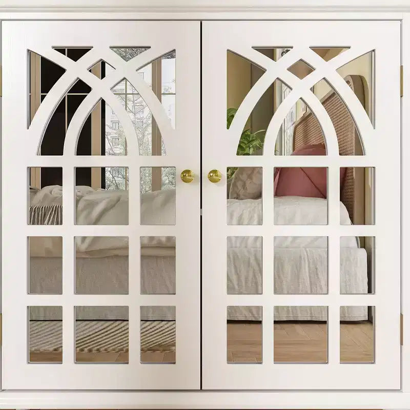 Famapy Apsolon Buffet 160 cm de large, meuble de rangement moderne avec portes en miroir
