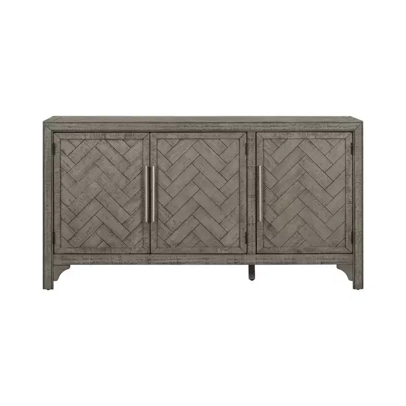 Bahut Rétro Américain 60W avec Étagères Réglables, Meuble de Rangement à 3 Portes pour Salon, Entrée et Bureau 4Q - ModernLuxe