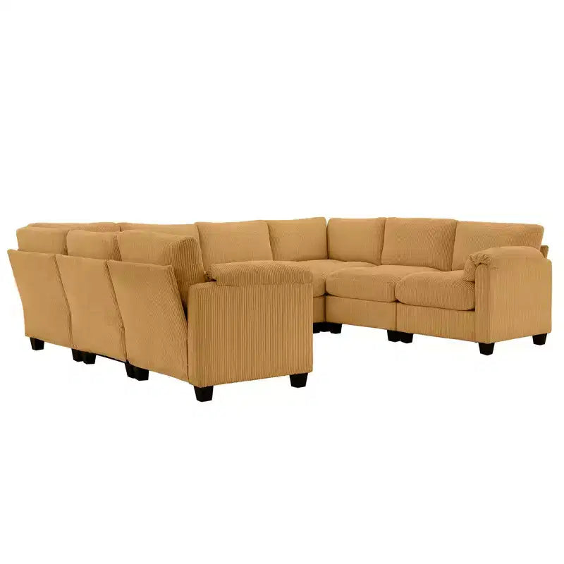 Divano modulare componibile oversize in velluto a coste Hyleory 115, divano a U, grande divano angolare a 8 posti per soggiorno, ufficio, spazi ampi