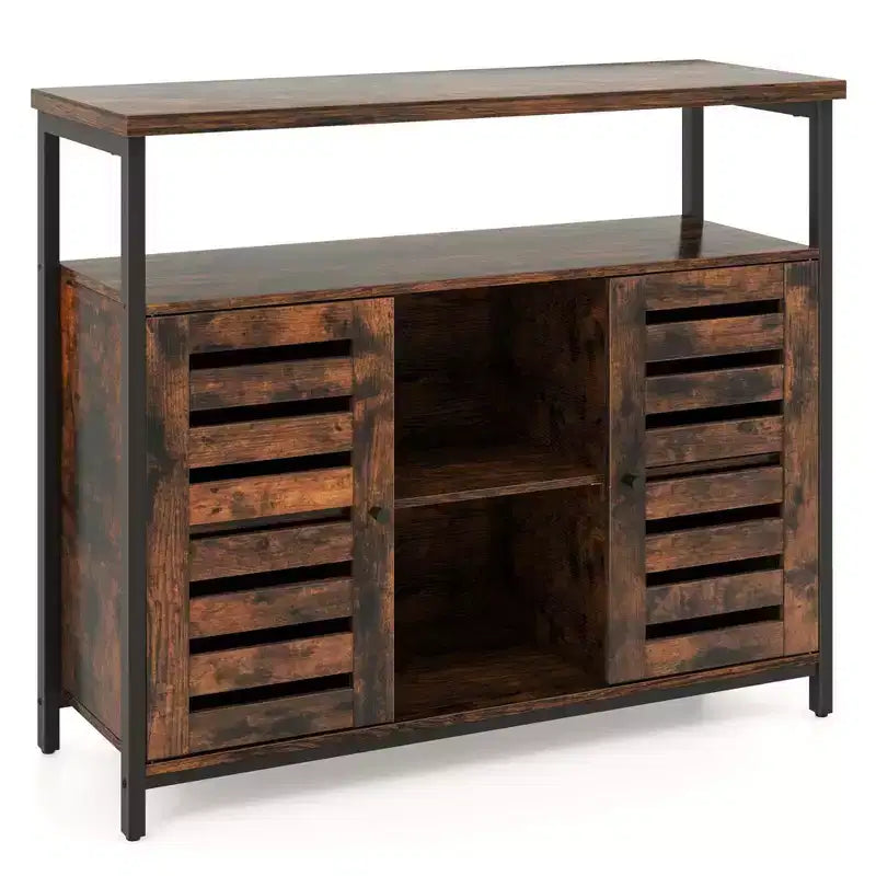 Costway Credenza Industriale da Cucina con Anta a Slatta Push-to-Open