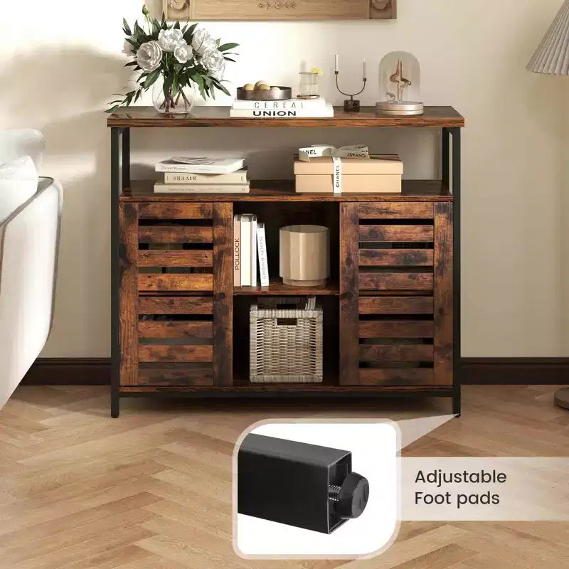 Costway Credenza Industriale da Cucina con Anta a Slatta Push-to-Open