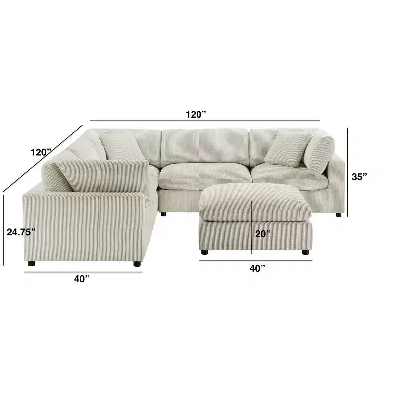 Divano componibile Comfort Pointe Casella 6 pezzi