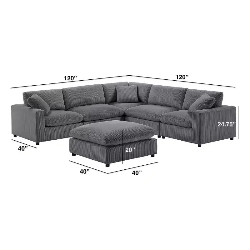 Divano componibile Comfort Pointe Casella 6 pezzi