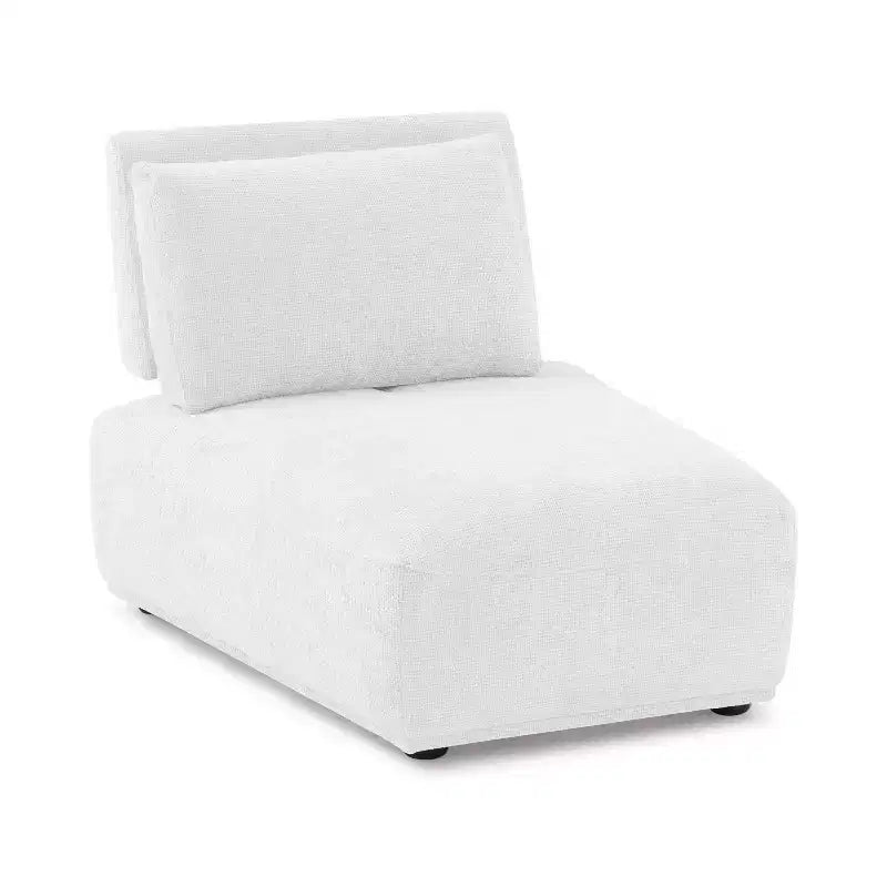 HOMES: Inside + Out Povoa Modern Modular Armless Chair Chenille with Extendable Backrest