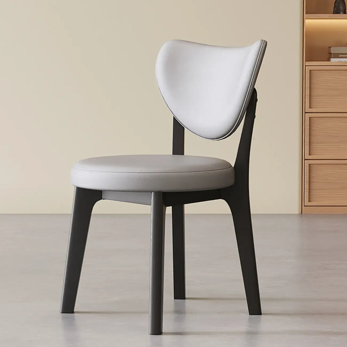 Modern Faux Leather Wingback Armless Dining Chair