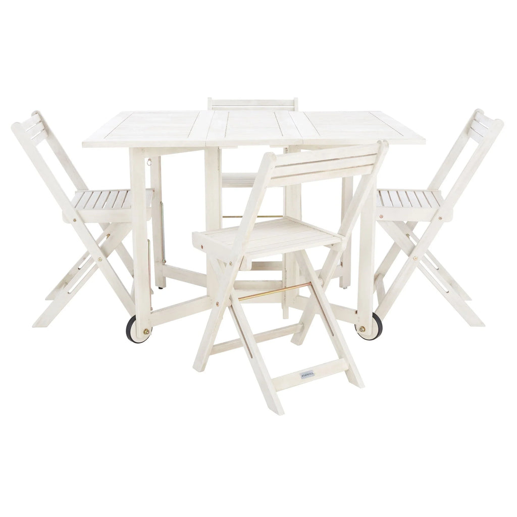SAFAVIEH Outdoor Brandy 5-Piece Outdoor Dining Table Set - 43Wx35Dx29H