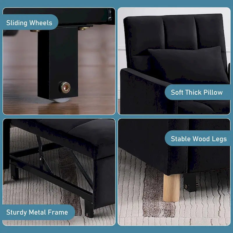Aukfa Sleeper Chair Bed Convertible Single Sofa Chair with Pillow