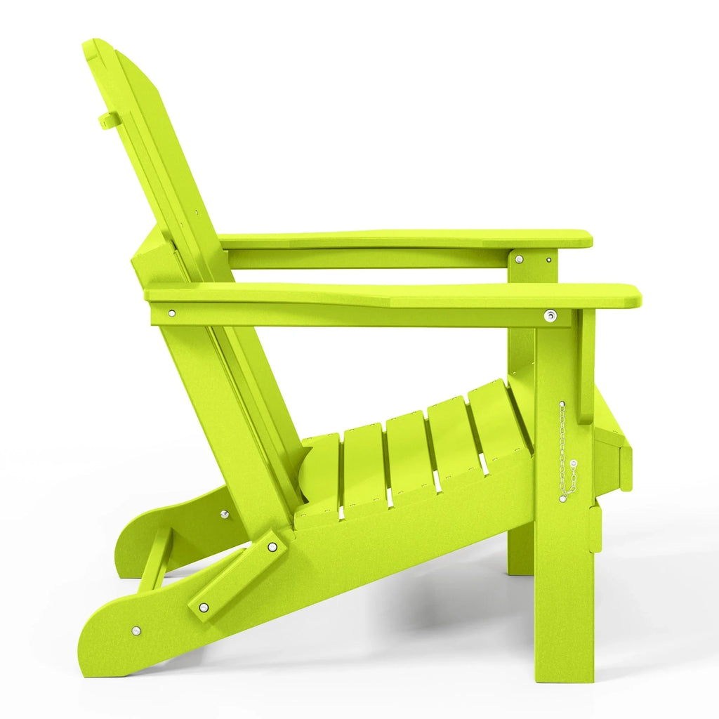 Polytrends Laguna Fade Resistant All Weather Outdoor Patio Folding Adirondack Chair