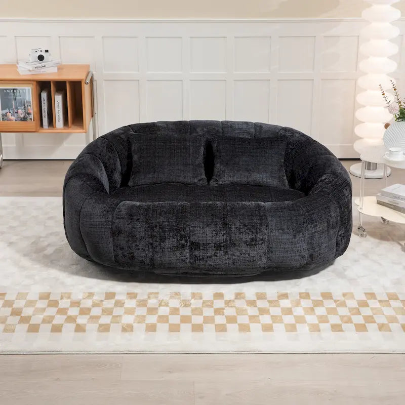 GDFStudio - Laurel Chenille 2-Seater Lazy Sofa with High-Density Foam and Oversized Comfort