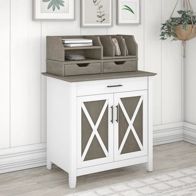 Key West Secretary Desk with Storage Cabinet by Bush Furniture