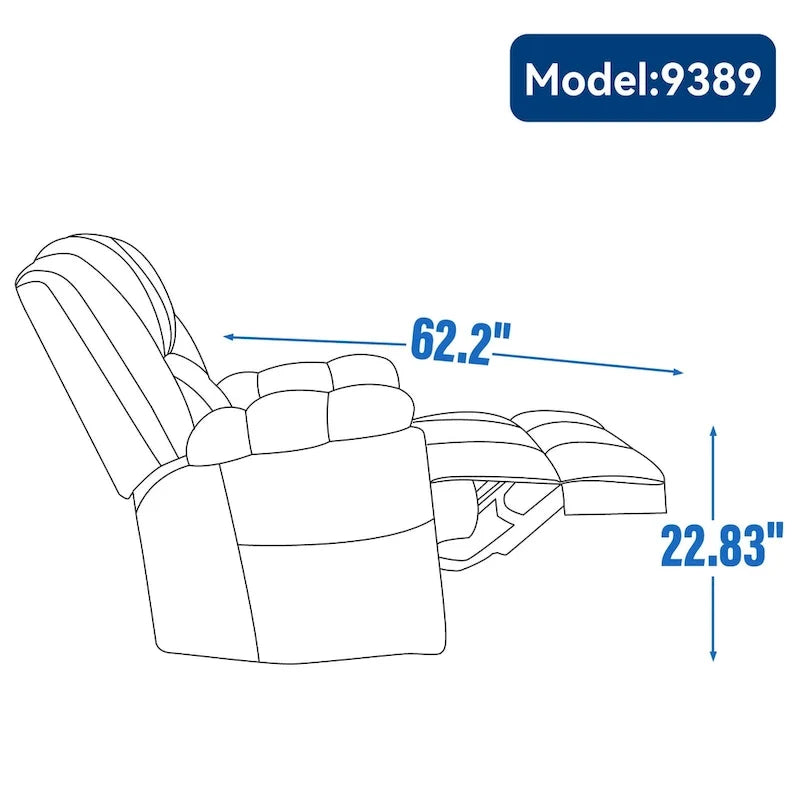 Green Oversized Manual Recliner with Swivel, Rocking, and Fabric Upholstery