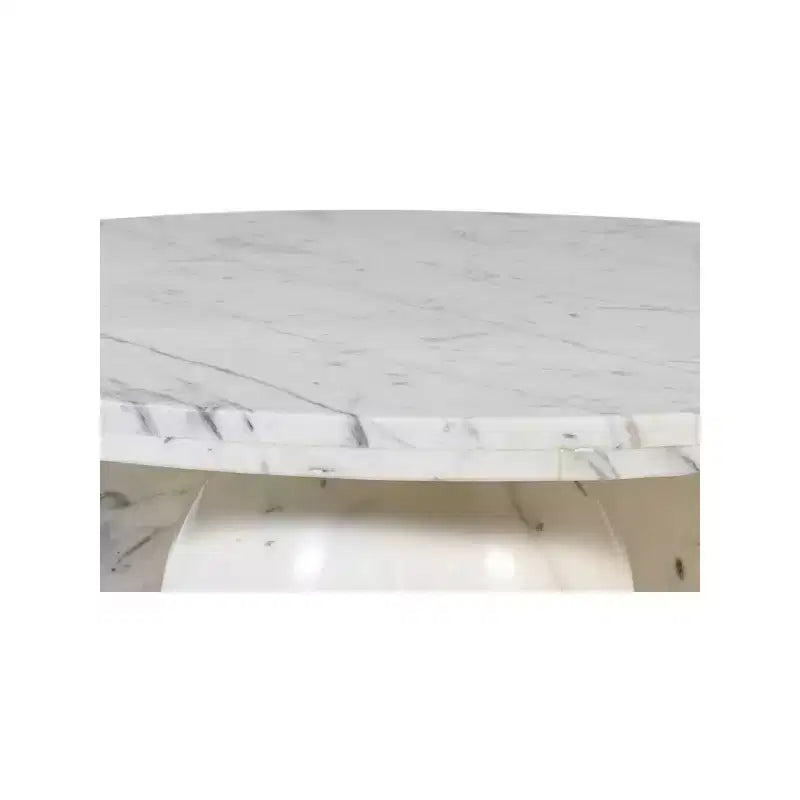 Round Marble Coffee Table with Sphere Legs, Multicolor, Seats 4??