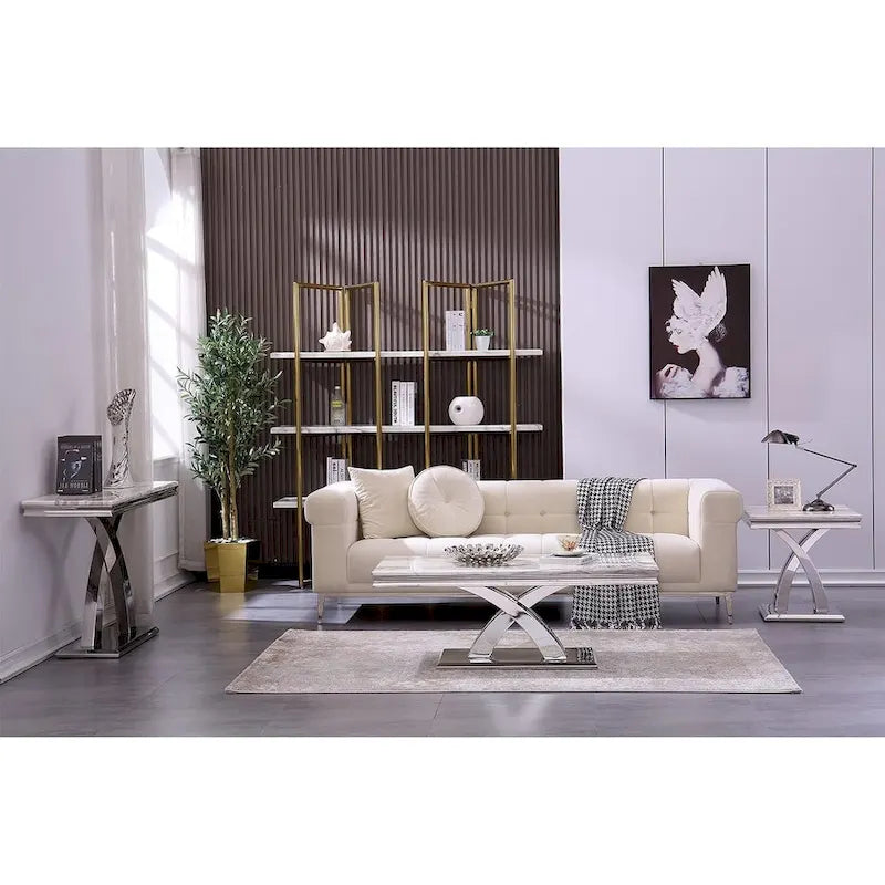 Modern Coffee Table 48 Rectangular Coffee Table with X Base Pedestal Coffee Tables for Living Room