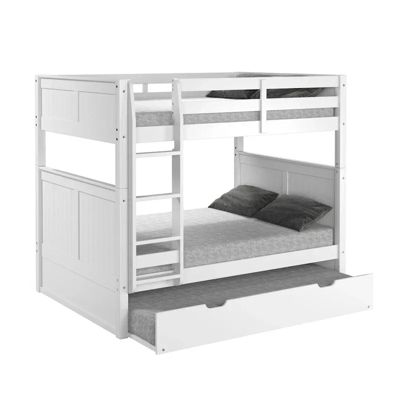 Camaflexi Full over Full Bunk Bed with Twin Trundle - Panel Headboard
