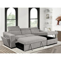 Roomfitters 103 Convertible Sectional Sofa with Storage Chaise, Adjustable Headrests, L-Shaped Sleeper Corner Sofa