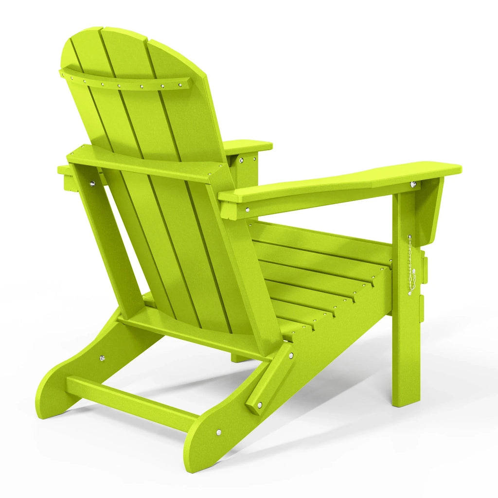Polytrends Laguna Fade Resistant All Weather Outdoor Patio Folding Adirondack Chair